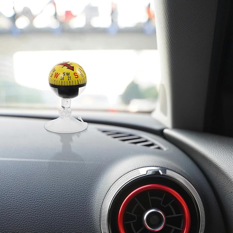 HYTROVE 38mm Yellow Car Dashboard Compass with Suction Cup for Truck Marine and Outdoor Use - Image 4